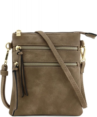Functional Multi Pocket Crossbody Bag 80808A TAUPE